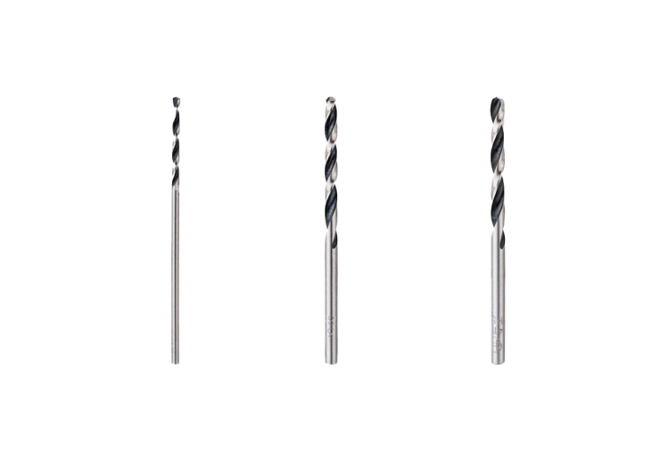 Lot de Forets PointTeQ – 1,0x12x34mm, 3,0x33x61mm, 4,0x43x75mm (2 pcs chacun)