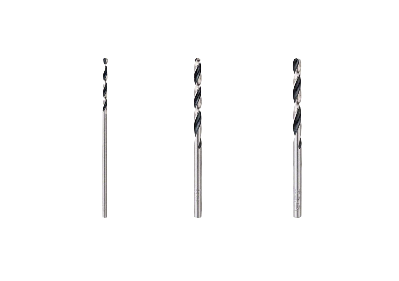 Lot de Forets PointTeQ – 1,0x12x34mm, 3,0x33x61mm, 4,0x43x75mm (2 pcs chacun)