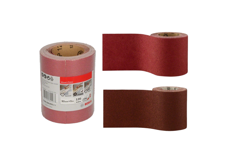 Lot de Rouleau Abrasif Bois – 93x500mm, G60, G80, G120