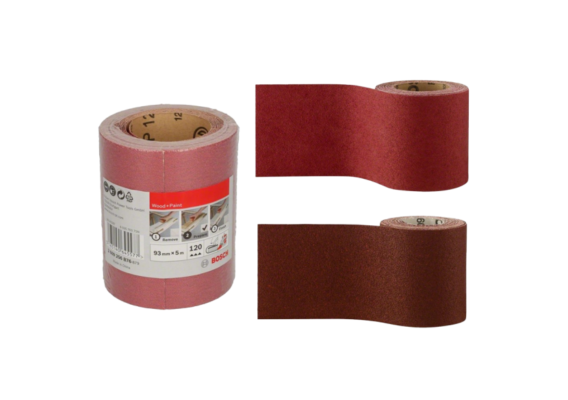 Lot de Rouleau Abrasif Bois – 93x500mm, G60, G80, G120