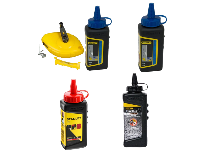 Kit de traçage 30 M + poudres bleue, noir et rouge