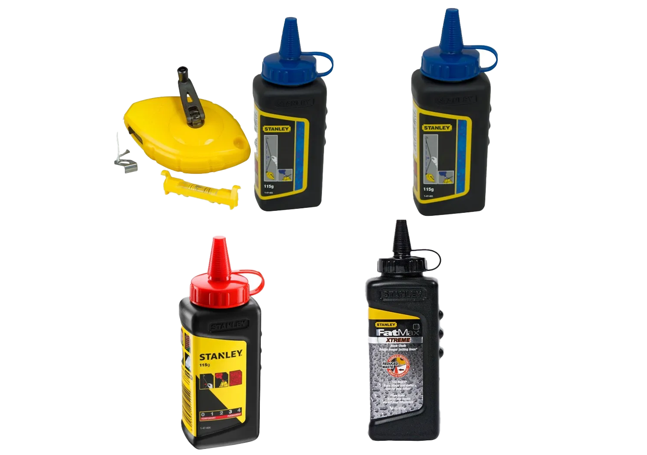Kit de traçage 30 M + poudres bleue, noir et rouge