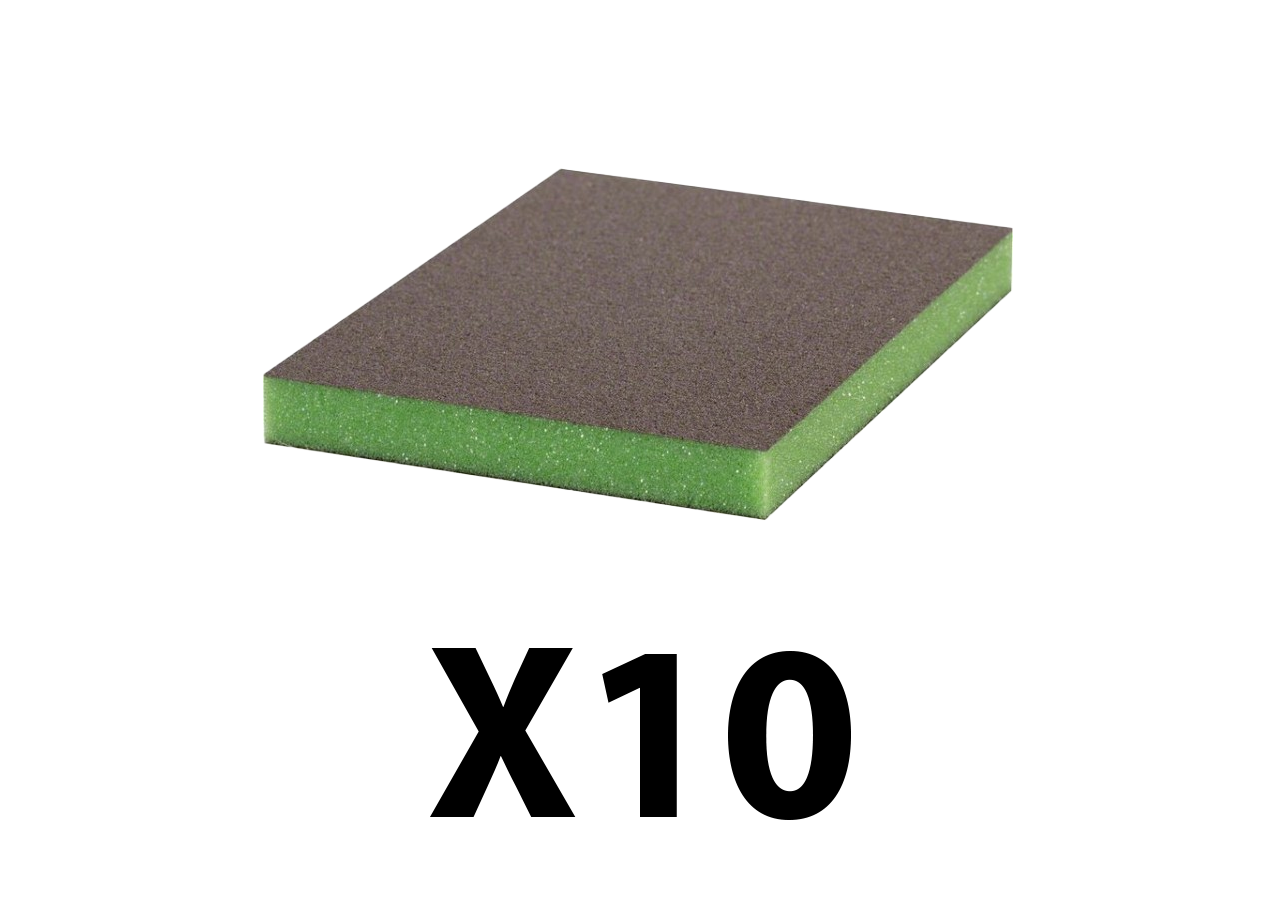 Lot de 10 éponges abrasives "arrondis" bois et peinture à grain superfin