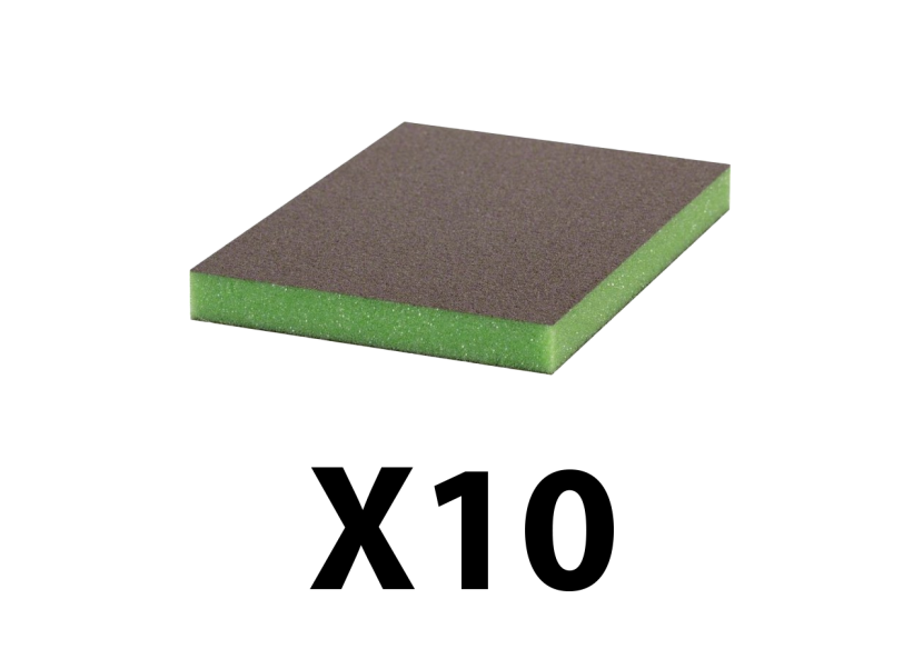 Lot de 10 éponges abrasives "arrondis" bois et peinture à grain superfin