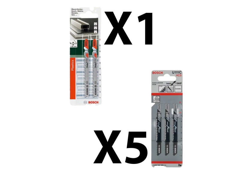 Lot de lames scie sauteuse bois et PVC HCS