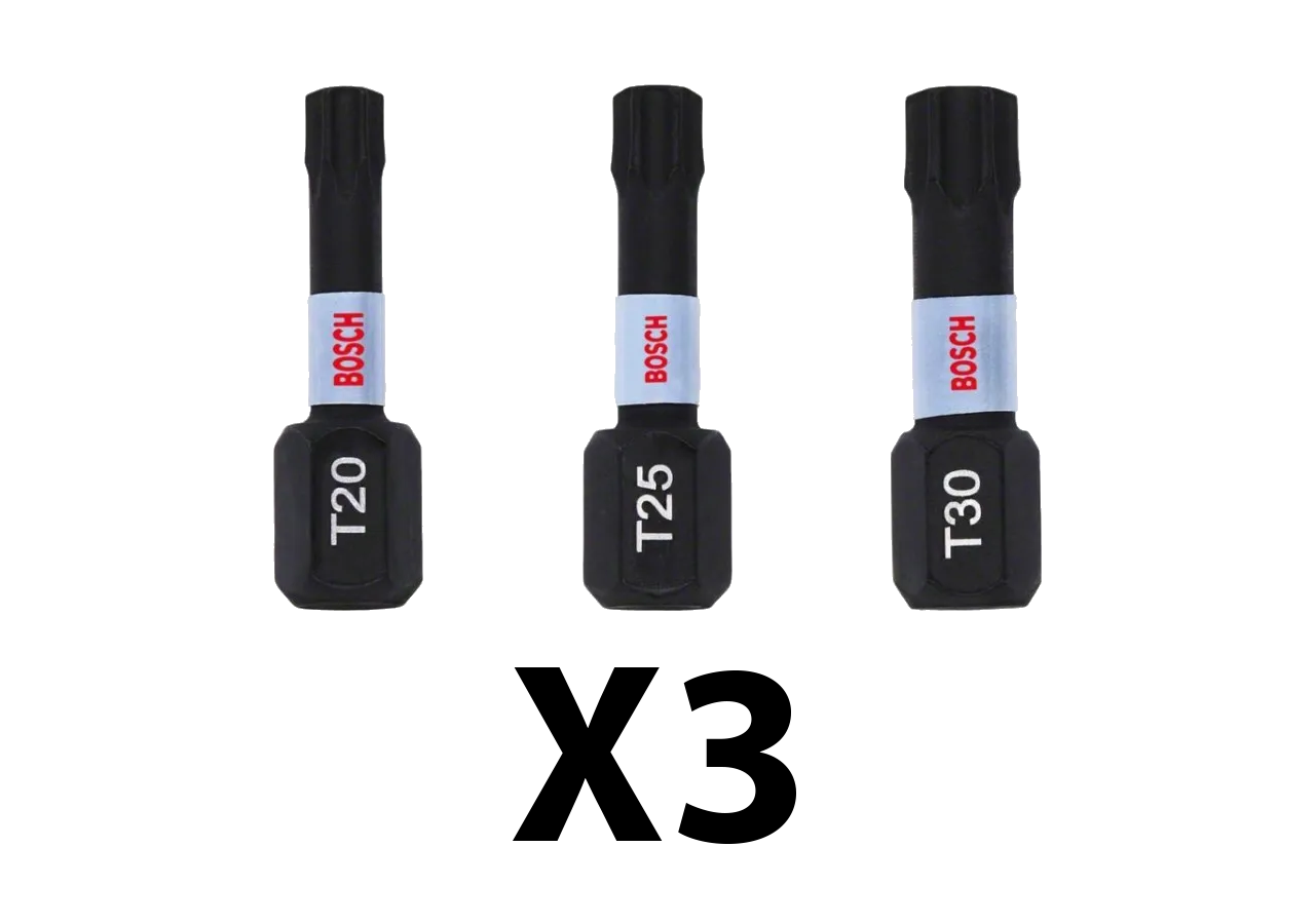 9 embouts IMPACT T 25mm