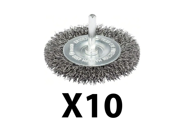 Lot de 10 brosses circulaires Ø 50 mm