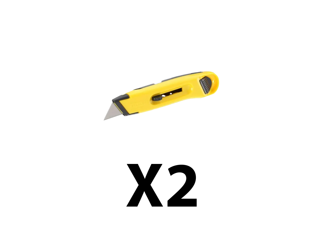 Lot de 2 cutters à lame retractable Stanley