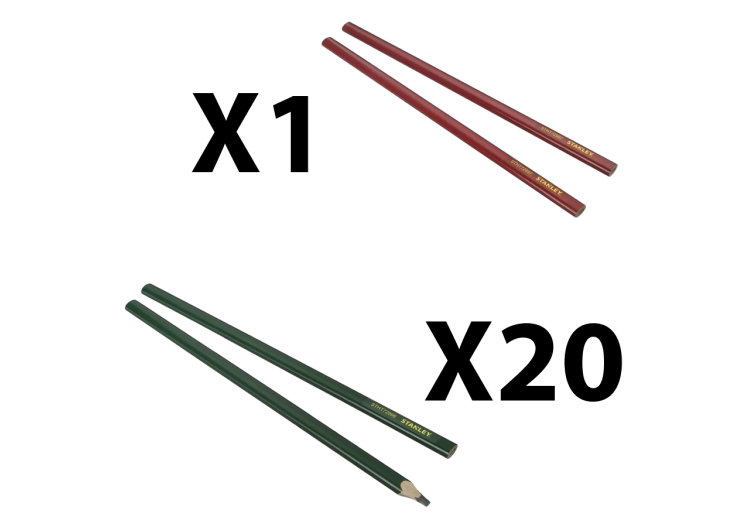 Lot de 21 crayon de chantier