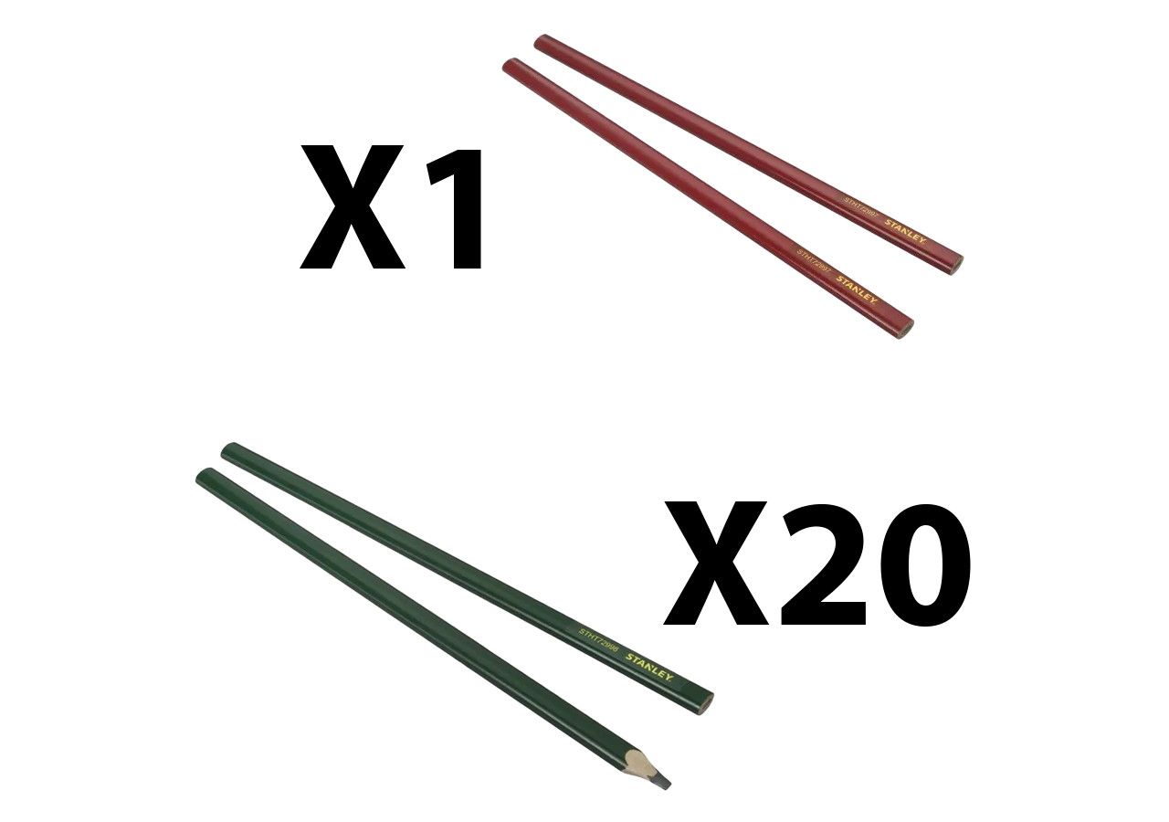 Lot de 21 crayon de chantier