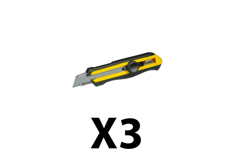 Lot de 3 cutters 18 mm