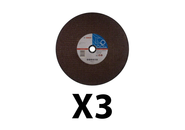Lot de 3 disque à tronçonner 355 x 25,4 x 3,1 spécial acier