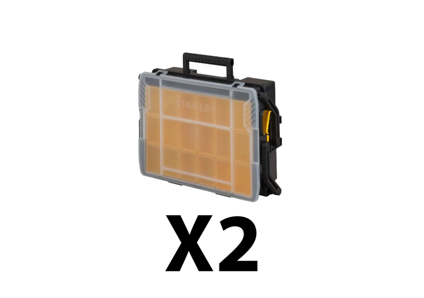 Lot de 2 boites de rangement double étages