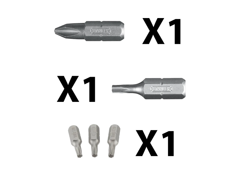 Lot de 31 embouts de Vissages (3 x PH2, 3 T20, 25 T30)