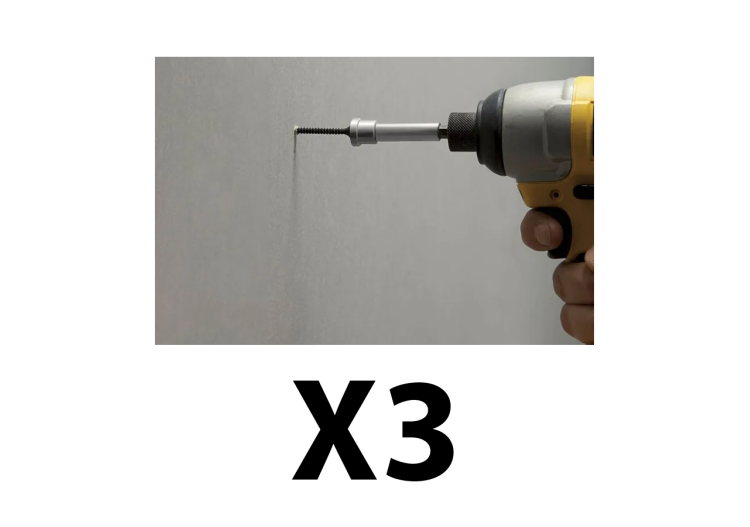 Lot de 3 embouts de vissage PH2 à butée spécial Placo