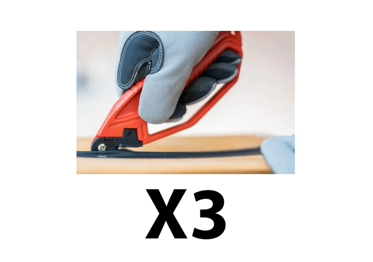 Lot de 3 lame de rechange pour coureau de securité de magasinier