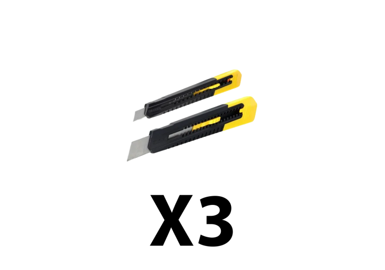 Lot de 6 cutters Stanley (3 x 9 mm, 3 x 18 mm)