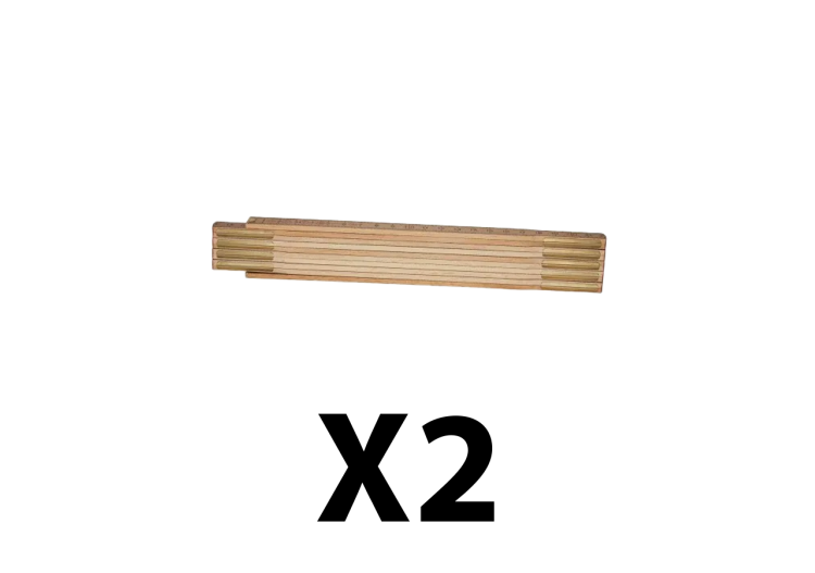 Lot de 2 metres pliants en bois - 2 M sections de 245 mm