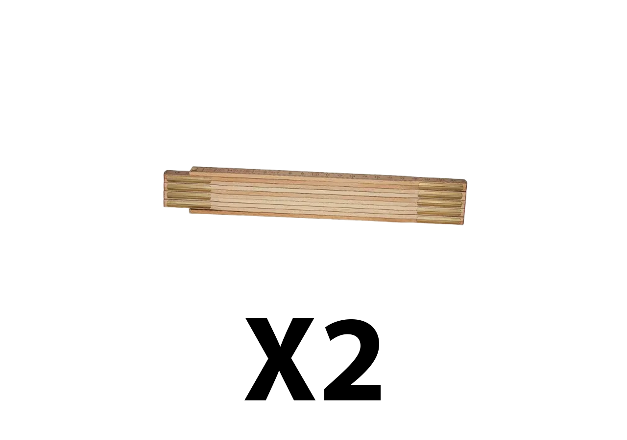 Lot de 2 metres pliants en bois - 2 M sections de 245 mm