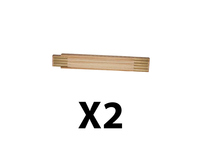 Lot de 2 metres pliants en bois - 2 M sections de 245 mm