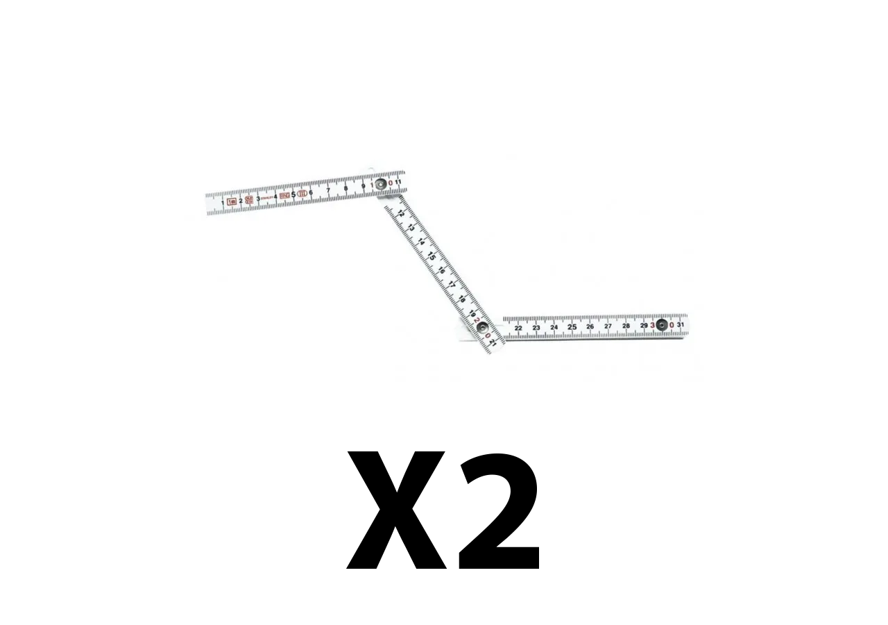 Lot de 2 metres pliants en synthetique - 2 M sections de 115 mm