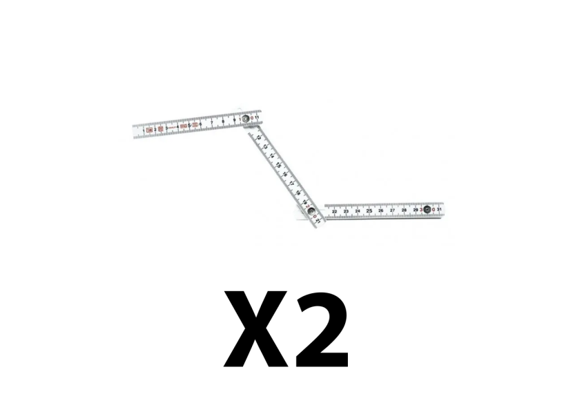 Lot de 2 metres pliants en synthetique - 2 M sections de 115 mm