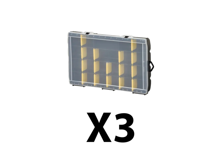 Lot de 3 organiseurs 22 compartiments