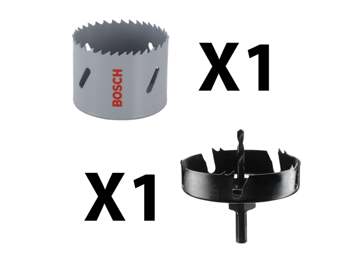 Lot de scies à trepan Ø 68 et 100 mm