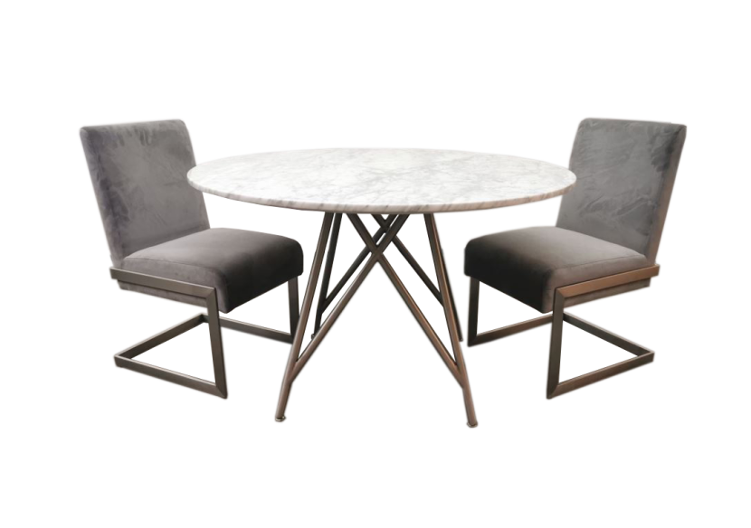 Petite chaise de salle à manger corail en diamant, ensemble de 2