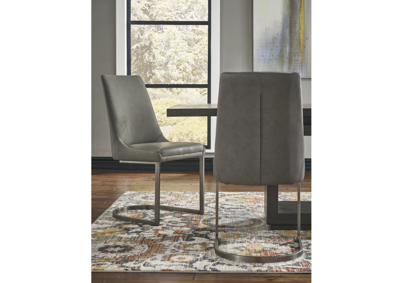 Chaise de salle à manger Oxford en gris basalte, ensemble de 2