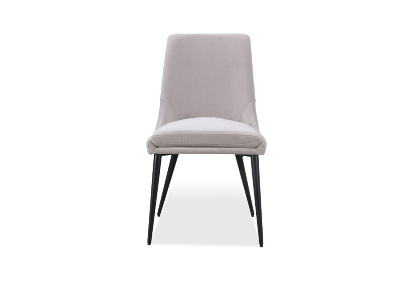 Chaise de salle à manger rembourrée avec pieds en métal Winston, gris cendré et noir