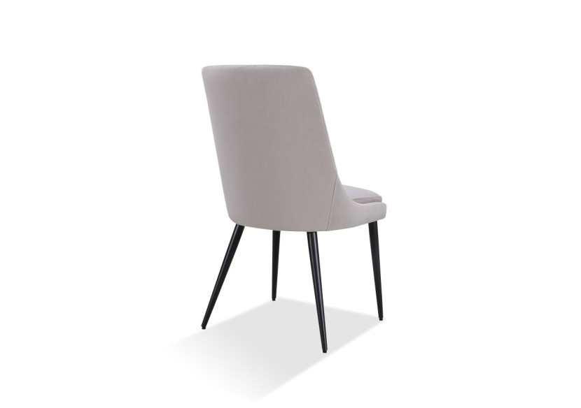 Chaise de salle à manger rembourrée avec pieds en métal Winston, gris cendré et noir