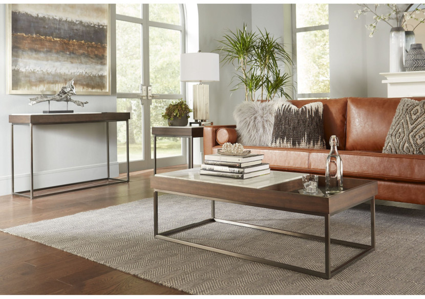 Table de bout Ennis en sable brun