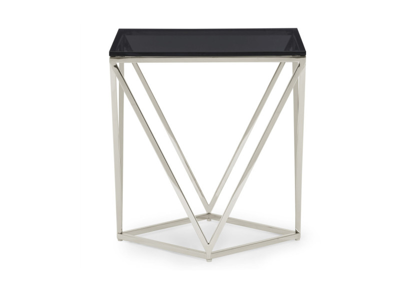 Table d'Appoint en Verre Fumé et Acier Inoxydable Poli - 4VG522 - Modus Furniture International