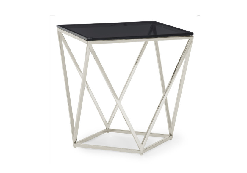 Table d'Appoint en Verre Fumé et Acier Inoxydable Poli - 4VG522 - Modus Furniture International