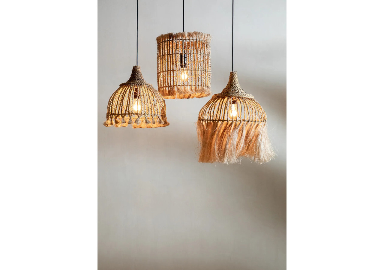 Le Pendentif Pompon Abaca - Naturel - S