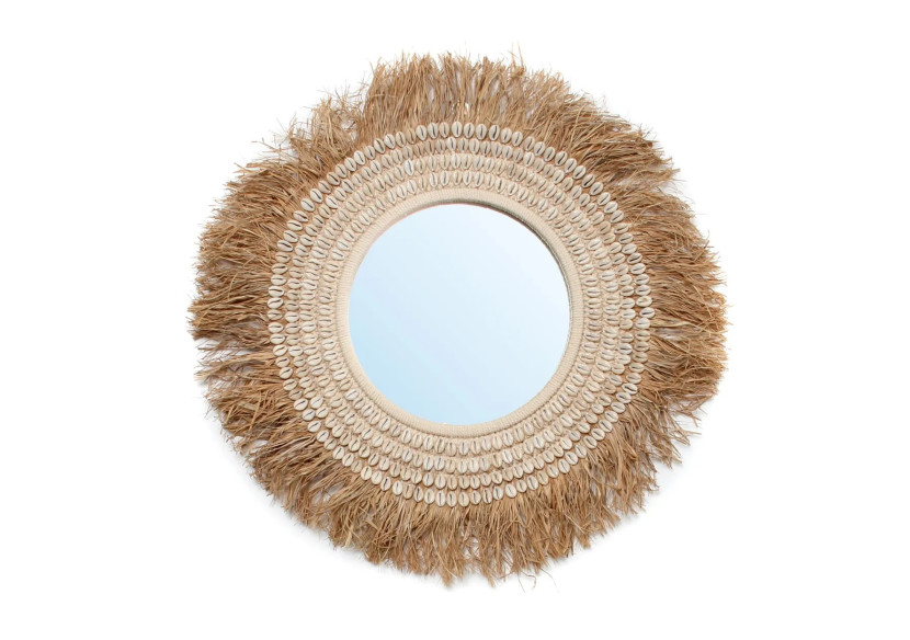 Le Miroir Raphia Cowrie - Blanc Naturel