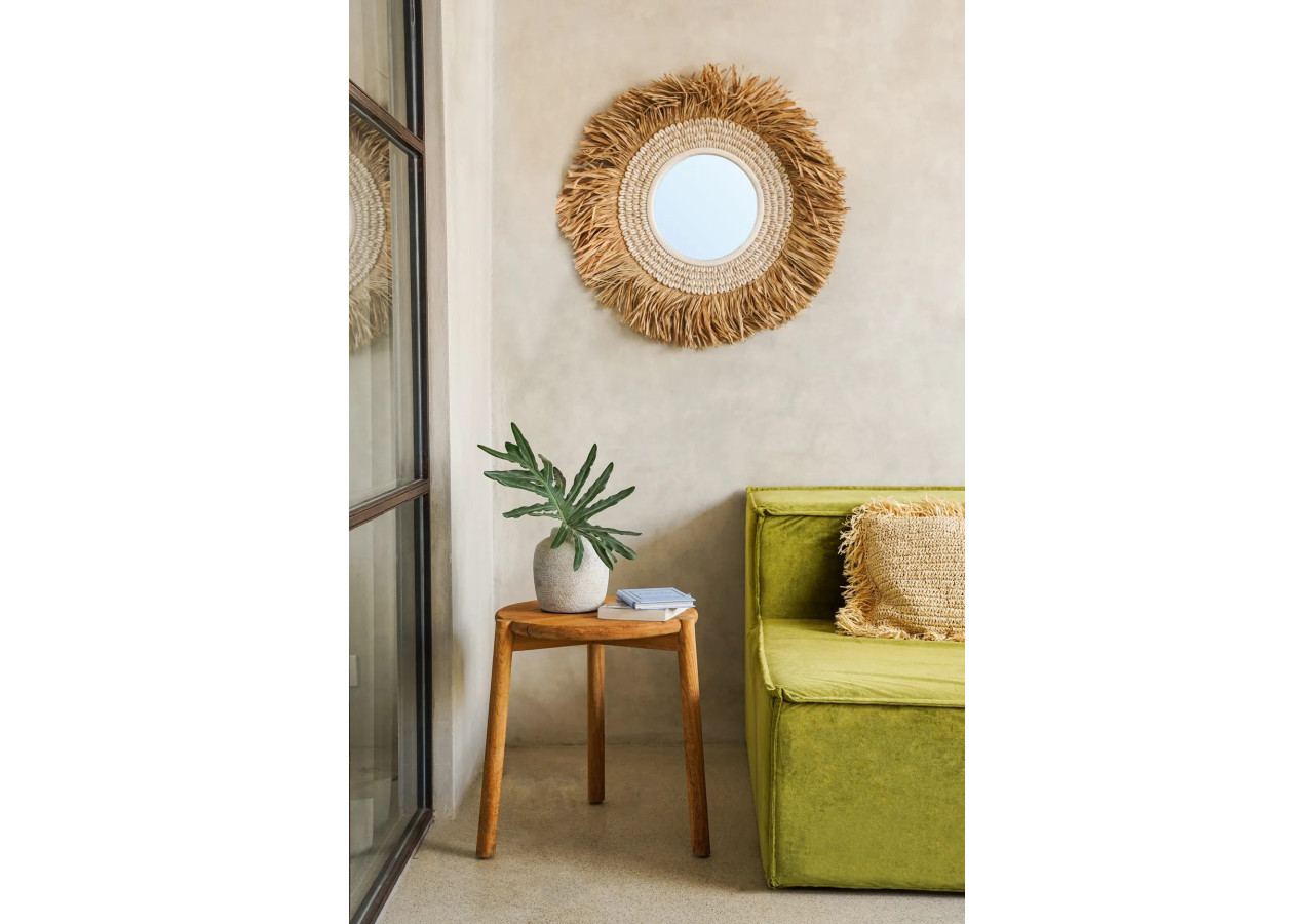 Le Miroir Raphia Cowrie - Blanc Naturel