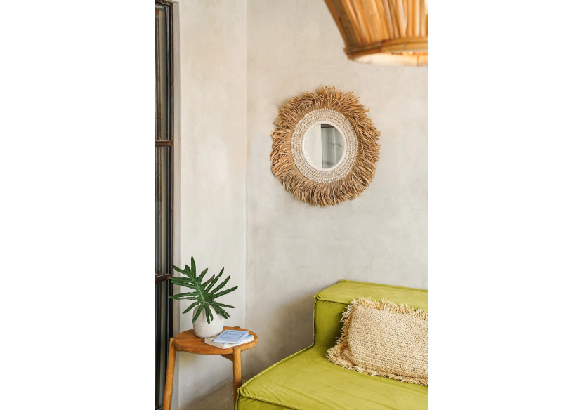 Le Miroir Raphia Cowrie - Blanc Naturel