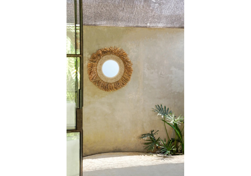 Le Miroir Raphia Cowrie - Blanc Naturel