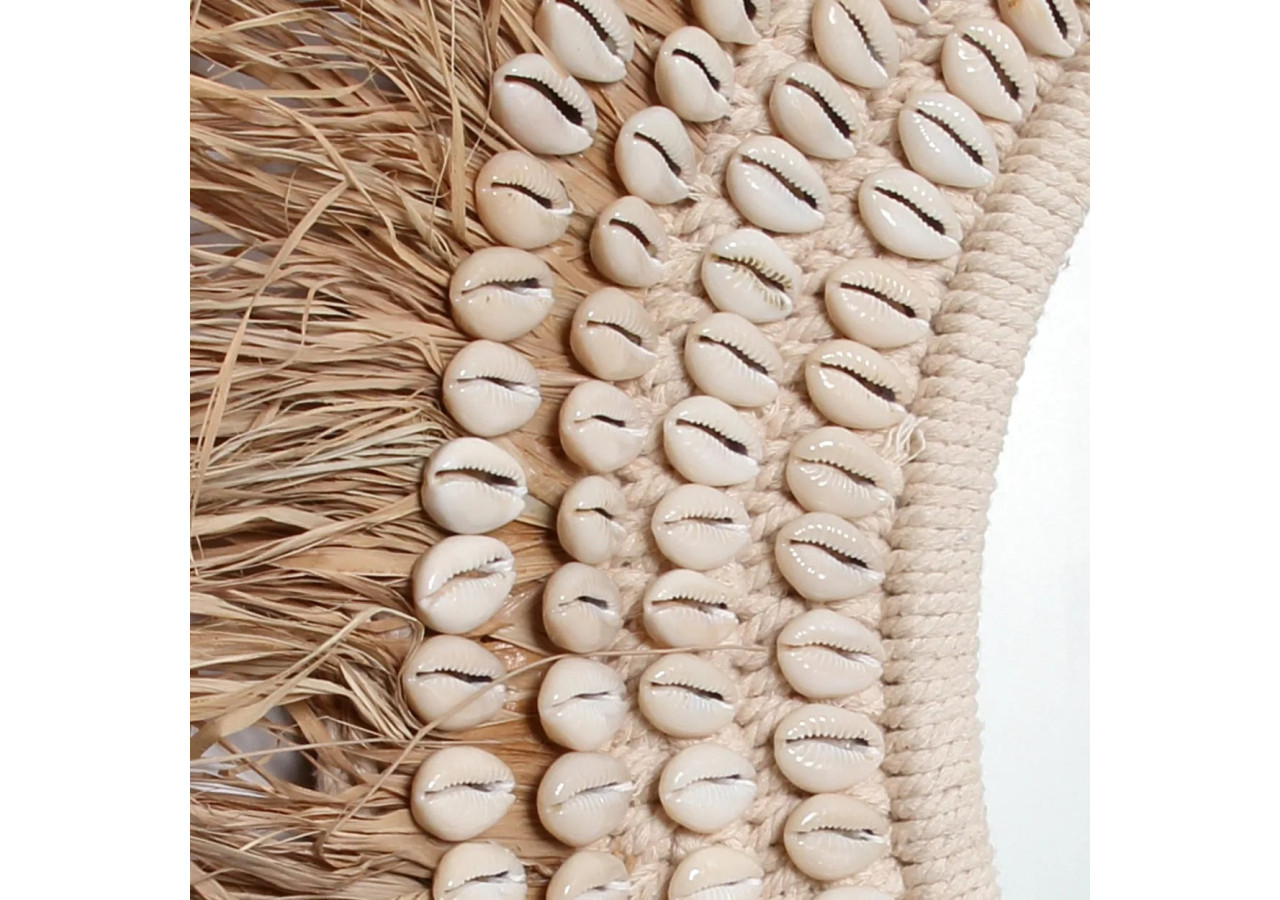 Le Miroir Raphia Cowrie - Blanc Naturel