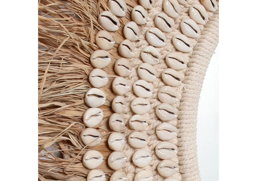 Le Miroir Raphia Cowrie - Blanc Naturel