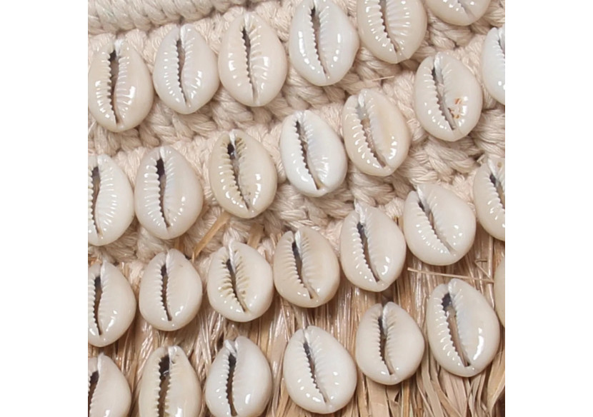 Le Miroir Raphia Cowrie - Blanc Naturel