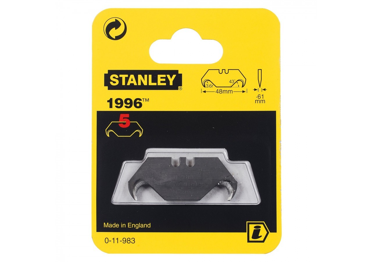 LAMES DE COUTEAUX 1996 SANS TROU - CARTE 5 LAMES - 0-11-983 - Stanley