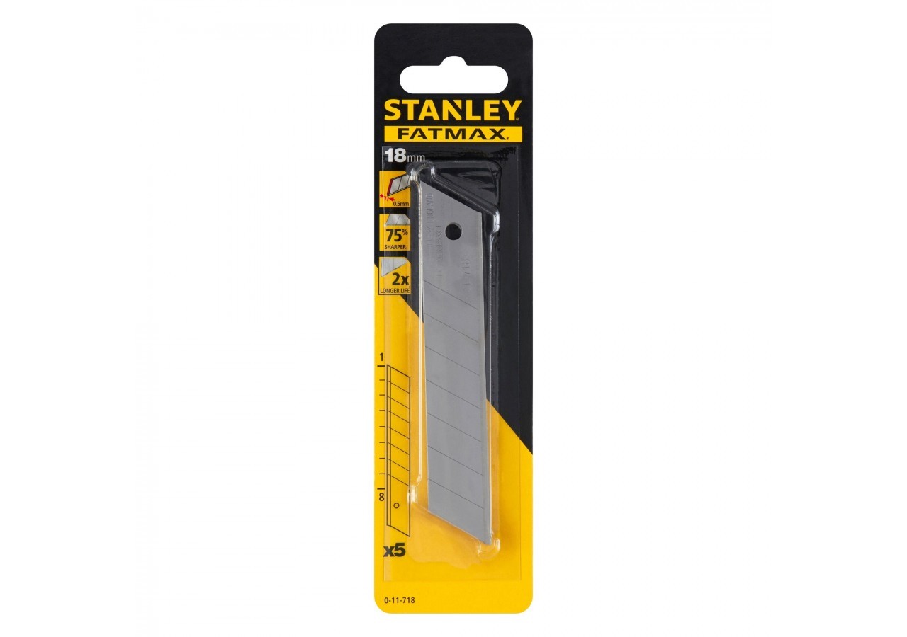 LAMES DE CUTTERS 18MM - CARTE 5 LAMES - FATMAX - 0-11-718 - Stanley