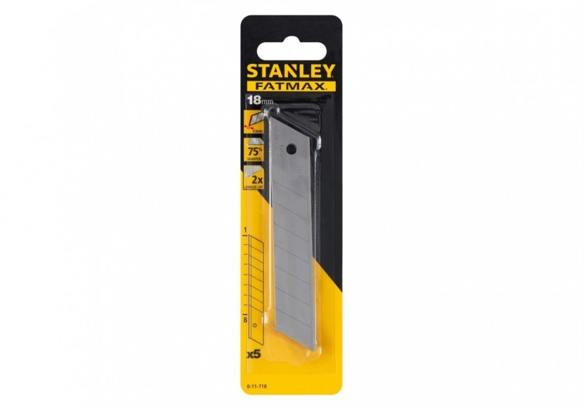 LAMES DE CUTTERS 18MM - CARTE 5 LAMES - FATMAX - 0-11-718 - Stanley