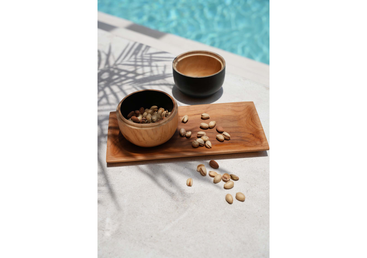 L'assiette à sushi en racine de teck - M