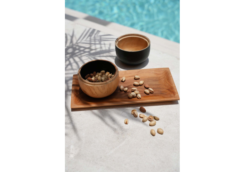 L'assiette à sushi en racine de teck - M