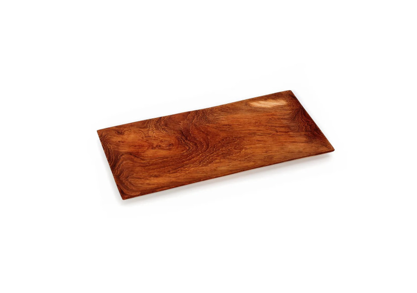 L'assiette à sushi en racine de teck - M