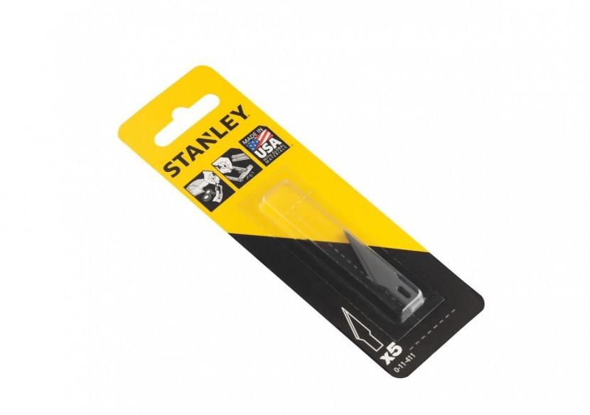 LAME DE SCALPEL HOBBY A ANGLE AIGU - CARTE DE 5 LAMES - 0-11-411 - Stanley